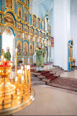 Митрополит Игнатий совершил Божественную литургию в Свято-Сергиевском женском монастыре села Алексеевка Базарно-Карабулакского района