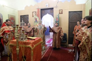 Божественная литургия в храме во имя мучениц Веры, Надежды, Любови и матери их Софии поселка Светлый Татищевского района