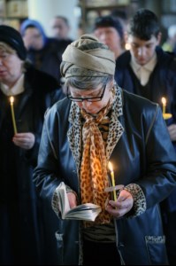 Великое повечерие с чтением канона преподобного Андрея Критского в Свято-Троицком кафедральном соборе г. Вольска