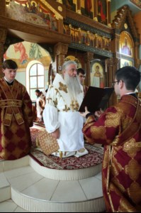 Митрополит Лонгин совершил Великое освящение Вознесенского храма Вознесенско-Пантелеимоновской церкви с. Усть-Курдюм