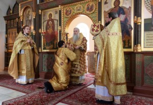 Божественная литургия на Архиерейском подворье — храме в честь иконы Божией Матери «Утоли моя печали» г.Саратова