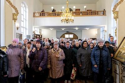 Божественная литургия в храме в честь Казанской иконы Божией Матери г. Саратова