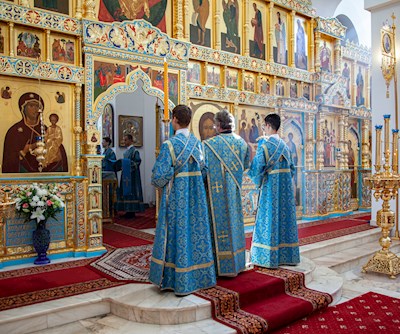 Божественная литургия в Свято-Алексиевском женском монастыре г. Саратова
