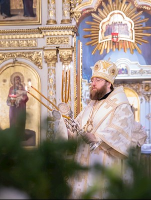 Митрополит Игнатий совершил Божественную литургию в Свято-Духовском соборе г. Саратова
