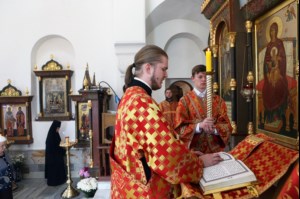 Божественная литургия на Архиерейском подворье — храме в честь иконы Божией Матери «Утоли моя печали» г.Саратова