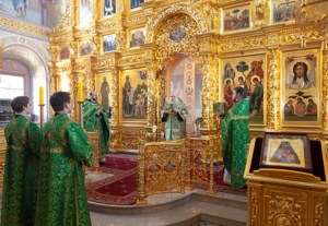 Божественная литургия в Свято-Троицком кафедральном соборе г. Саратова
