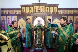 Божественная литургия в храме во имя преподобного Сергия Радонежского поселок Юбилейный г.Саратова