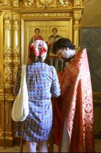Крещальная Литургия в Свято-Троицком соборе Саратова