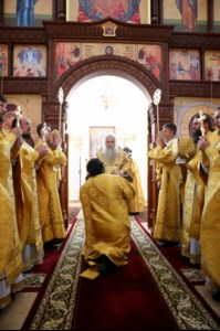 Божественная литургия в храме в честь Нерукотворного Образа Спасителя г. Саратова