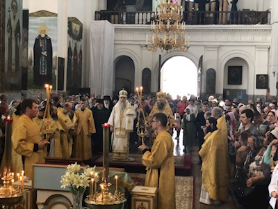Божественная литургия в Успенском соборе Свято-Успенского Жировичского монастыря
