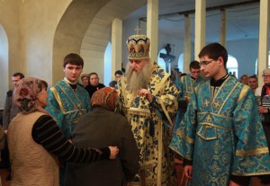 Всенощное бдение в храме в честь Благовещения Пресвятой Богородицы города Саратова