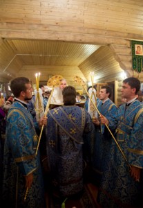 Всенощное бдение в храме в честь Рождества Пресвятой Богородицы города Саратова