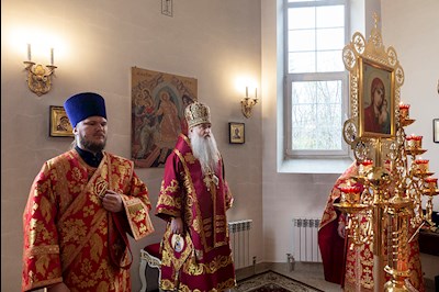 Божественная литургия в храме в честь иконы Божией Матери «Всех скорбящих Радость» г. Саратова