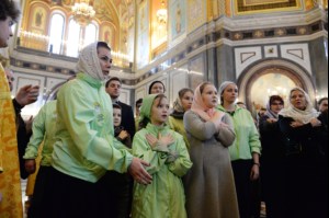 Божественная литургия в Храме Христа Спасителя г. Москвы в годовщину интронизации Патриарха Кирилла