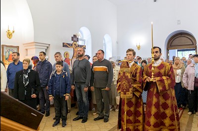 Божественная литургия в храме во имя пророка Божия Илии на Ильинской площади г. Саратова