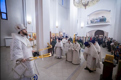 Митрополит Игнатий совершил Божественную литургию и чин Великого освящения воды в храме святителя Тихона, епископа Воронежского, Задонского чудотворца, г. Саратова