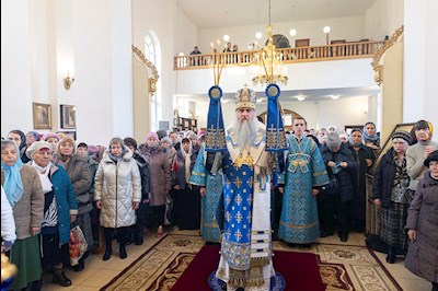 Божественная литургия в храме в честь Казанской иконы Божией Матери г. Саратова