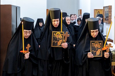 Литургия Преждеосвященных Даров и монашеский постриг в Свято-Алексиевском женском монастыре г. Саратова