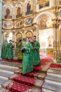 Божественная литургия в храме в честь Покрова Пресвятой Богородицы г. Саратова
