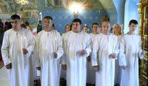 Крещальная литургия в Свято-Троицком кафедральном соборе г. Саратова
