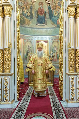 Божественная литургия в храме Всех святых, в земле Русской просиявших, г. Саратова