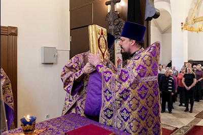 Божественная литургия в храме в честь иконы Божией Матери «Всех скорбящих Радость» г. Саратова