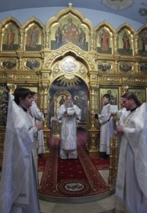 Крещальная литургия в Свято-Троицком соборе Саратова
