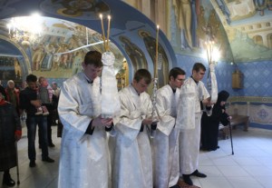 Крещальная литургия в Свято-Троицком кафедральном соборе г.Саратова
