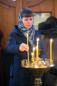 Божественная литургия в храме во имя Всех Святых, в земле Российской просиявших г. Саратова