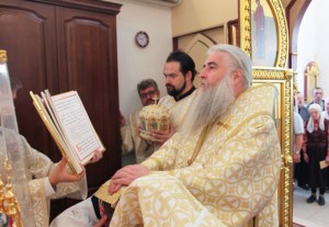 Божественная литургия в саратовском храме святителя Луки Исповедника, архиепископа Симферопольского