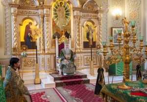 Божественная литургия в храме в честь Покрова Пресвятой Богородицы г.Саратова