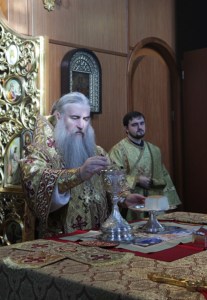 Божественная литургия в Духосошественском кафедральном соборе города Саратова