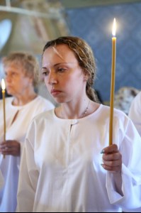 Крещальная Литургия в Свято-Троицком соборе Саратова