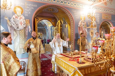 Божественная литургия в Свято-Троицком кафедральном соборе г. Саратова