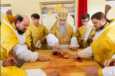 Великое освящение храма Сорока Севастийских мучеников г. Саратова и Божественная литургия в новоосвященном храме