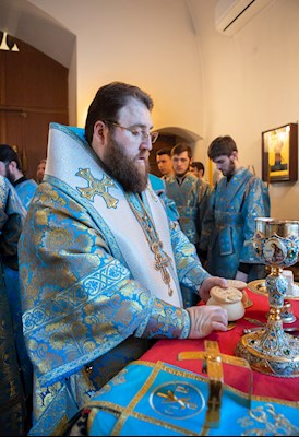 Митрополит Игнатий совершил Божественную литургию на Архиерейском подворье – в храме в честь иконы Божией Матери «Утоли моя печали» г. Саратова