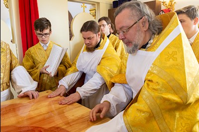 Великое освящение храма Сорока Севастийских мучеников г. Саратова и Божественная литургия в новоосвященном храме