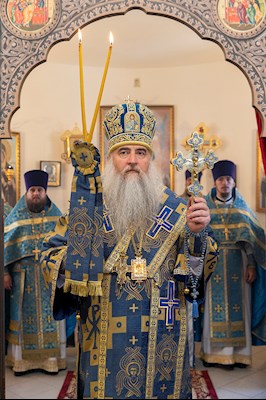 Божественная литургия в храме в честь Владимирской иконы Божией Матери с. Багаевка