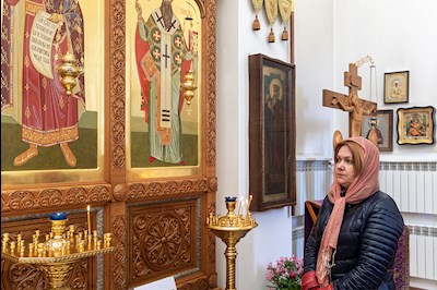 Божественная литургия в храме в честь святого равноапостольного великого князя Владимира г. Саратова
