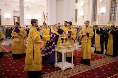 Всенощное бдение в Спасском кафедральном соборе г. Пензы