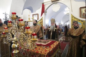 Божественная литургия в Спасо-Преображенском мужском монастыре г.Саратова