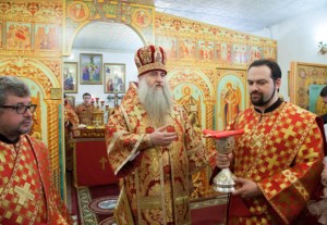 Божественная литургия в храме во имя святой блаженной Матроны Московской п.Красный Октябрь Саратовского района