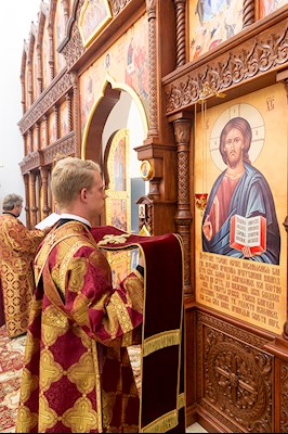 Божественная литургия в храме во имя святых благоверных князей страстотерпцев Бориса и Глеба г. Саратова