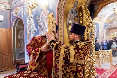 Божественная литургия в Свято-Троицком кафедральном соборе г. Саратова
