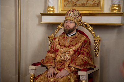 Митрополит Игнатий совершил Божественную литургию пасхальным чином в храме святого пророка Илии п. Сенной Вольского района