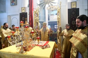 Божественная литургия в храме во имя Всех Святых, в земле Российской просиявших г. Саратова