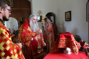 Божественная литургия на Архиерейском подворье — храме в честь иконы Божией Матери «Утоли моя печали» г.Саратова