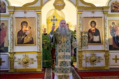 Божественная литургия в Спасо-Преображенском мужском монастыре г. Саратова