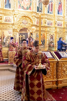 Божественная литургия в Свято-Троицком кафедральном соборе г. Саратова