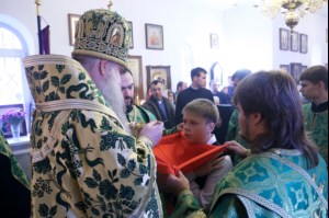 Божественная литургия в храме во имя преподобного Сергия Радонежского поселок Юбилейный г.Саратова